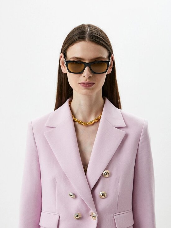Saint Laurent Women Sunglasses Black Yellow Rectangle SL402 010 NEW AUTHENTIC main image 5